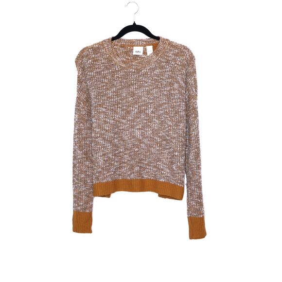 DAYTRIP Marled Sweater Cinnamon Oversized Knit Tulip Back Ribbed Women's L - Picture 1 of 9